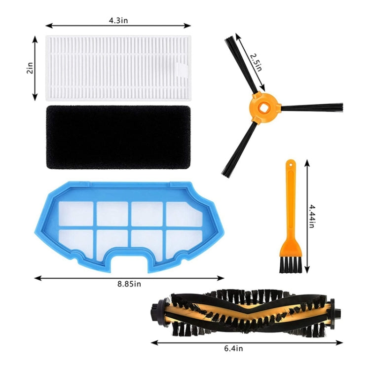 For ECOVACS  N79S / DN620 / 500 4pairs Side Brushes+ 6pcs Filters+Roller Brush - For ECOVACS Accessories by PMC TechLife | Online Shopping South Africa | PMC TechLife | Buy Now Pay Later Mobicred