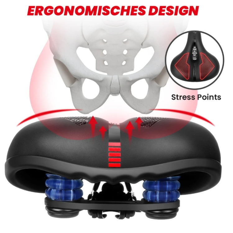 SGODDE Mountain Bike Shock Absorbing Thickened Soft Saddle(Black Red) - Bicycle Saddle by PMc TechLife | Online Shopping South Africa | PMc TechLife | Buy Now Pay Later Mobicred