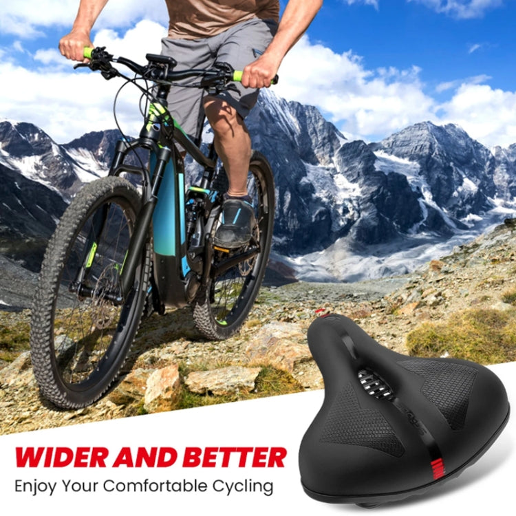 SGODDE Mountain Bike Shock Absorbing Thickened Soft Saddle(Black Red) - Bicycle Saddle by PMc TechLife | Online Shopping South Africa | PMc TechLife | Buy Now Pay Later Mobicred