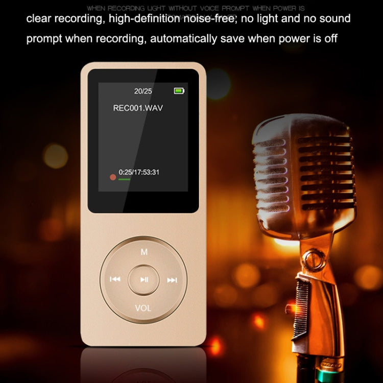 Card Ultra-thin Lossless MP4 Player With Screen(Gold) - MP4 Player by PMC TechLife | Online Shopping South Africa | PMC TechLife | Buy Now Pay Later Mobicred