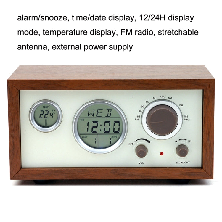 SY-601 Home Multifunctional Retro Wooden Radio Electronic Thermometer Alarm Clock(Random Color Delivery) - Radio Player by PMC TechLife | Online Shopping South Africa | PMC TechLife