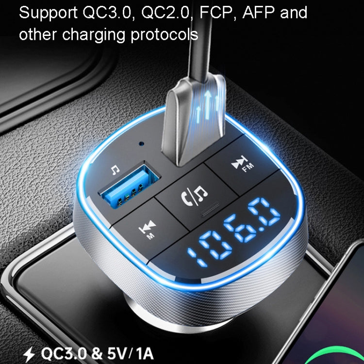 QC3.0 Fast Charge Car Bluetooth MP3 Player Car FM Transmitter(Black) - Bluetooth Car Kits by PMC TechLife | Online Shopping South Africa | PMC TechLife | Buy Now Pay Later Mobicred
