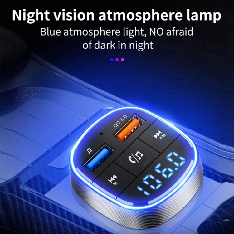 QC3.0 Fast Charge Car Bluetooth MP3 Player Car FM Transmitter(Black) - Bluetooth Car Kits by PMC TechLife | Online Shopping South Africa | PMC TechLife | Buy Now Pay Later Mobicred