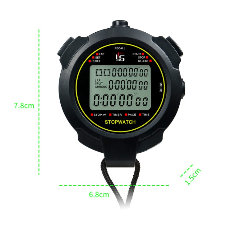 YS Stopwatch Timer Training Fitness Competition Stopwatch, Style: YS-7100 100 Memories(Black) - Pedometer by PMc TechLife | Online Shopping South Africa | PMc TechLife | Buy Now Pay Later Mobicred