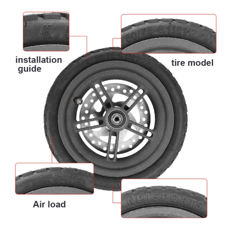 8.5 Inch Off-Road Tubeless Vacuum Tire with Gas Nozzle for Xiaomi M365/Pro/1S Electric Scooter - Accessories & Parts by PMC TechLife | Online Shopping South Africa | PMC TechLife