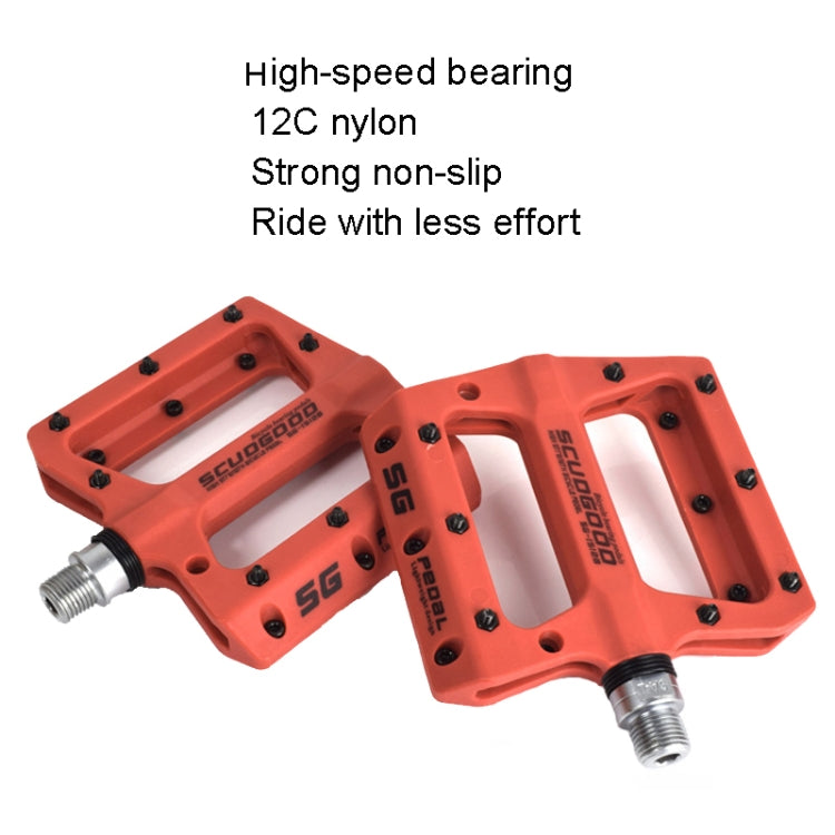 FMFXTR Mountain Bicycle Pedal Nylon Fiber Bearing Non-Slip Pedal(SG-12B Orange) - free shipping - PMc TechLife - Order now!