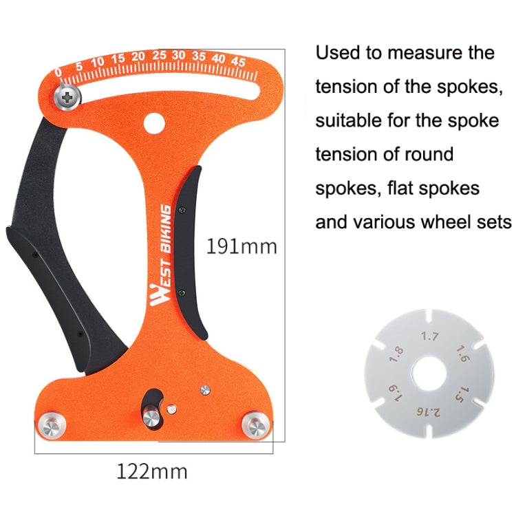 WEST BIKING Bicycle Spoke Tension Meter Rim Tensioner Calibrator(Orange) - Maintenance tools by WEST BIKING | Online Shopping South Africa | PMc TechLife | Buy Now Pay Later Mobicred