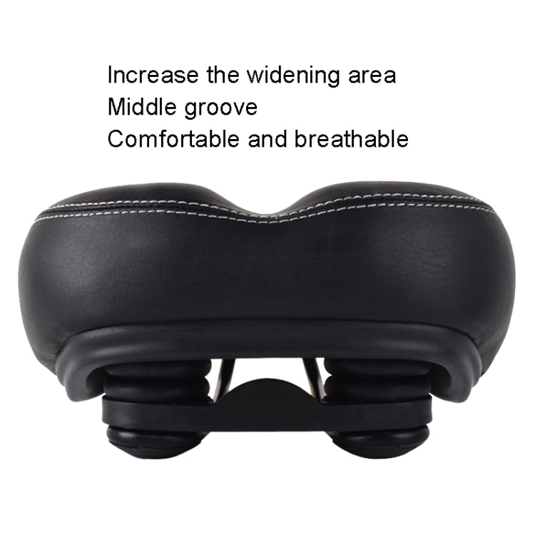 FMFXTR Mountain Bicycle Cushion Saddle Soft Wide Comfortable Spring Seat Cushion(Black) - Bicycle Saddle by FMFXTR | Online Shopping South Africa | PMc TechLife | Buy Now Pay Later Mobicred