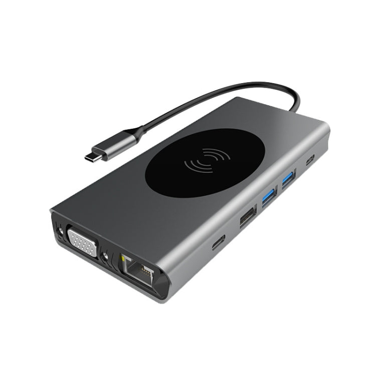 BX13V 13 In 1 Type-C Docking Station Wireless Charging Hub - USB HUB by PMC TechLife | Online Shopping South Africa | PMC TechLife