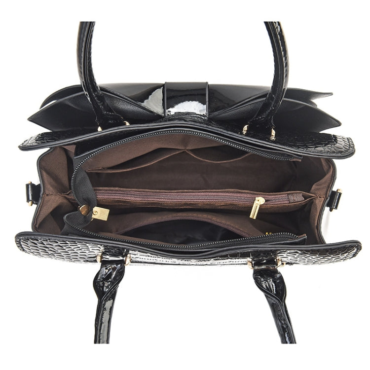 8111 Bow Bright Leather Ladies Handbag(Light Green) - Handbags by PMC TechLife | Online Shopping South Africa | PMC TechLife