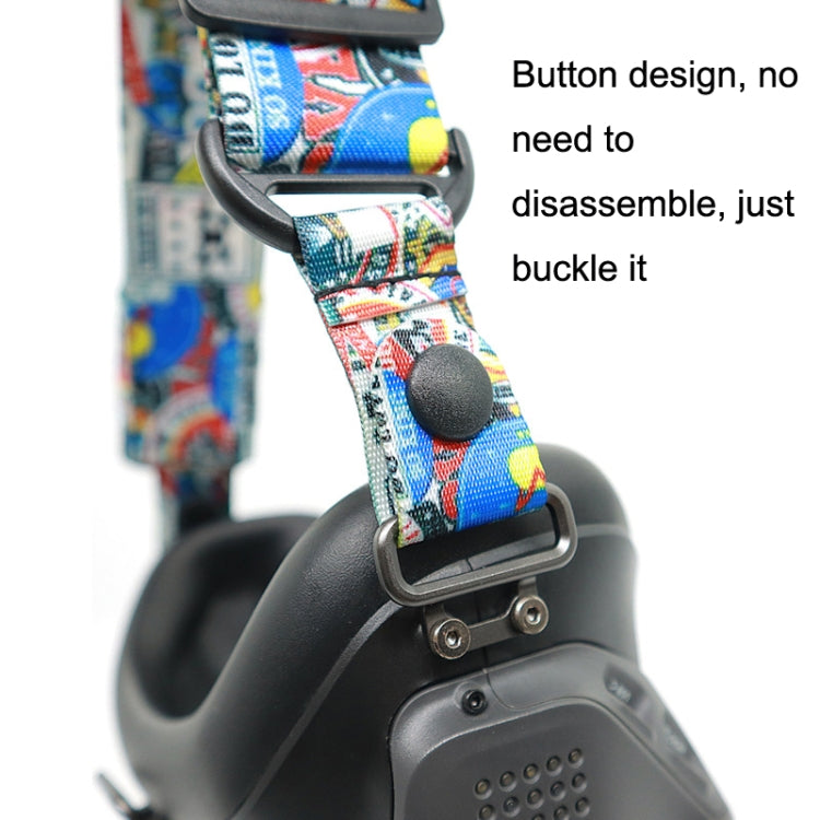 Flight Video Glasses Graffiti Color Headband Fixed Strap For DJI FPV Goggles V2 Strap + Power Line - Other Accessories by PMC TechLife | Online Shopping South Africa | PMC TechLife | Buy Now Pay Later Mobicred