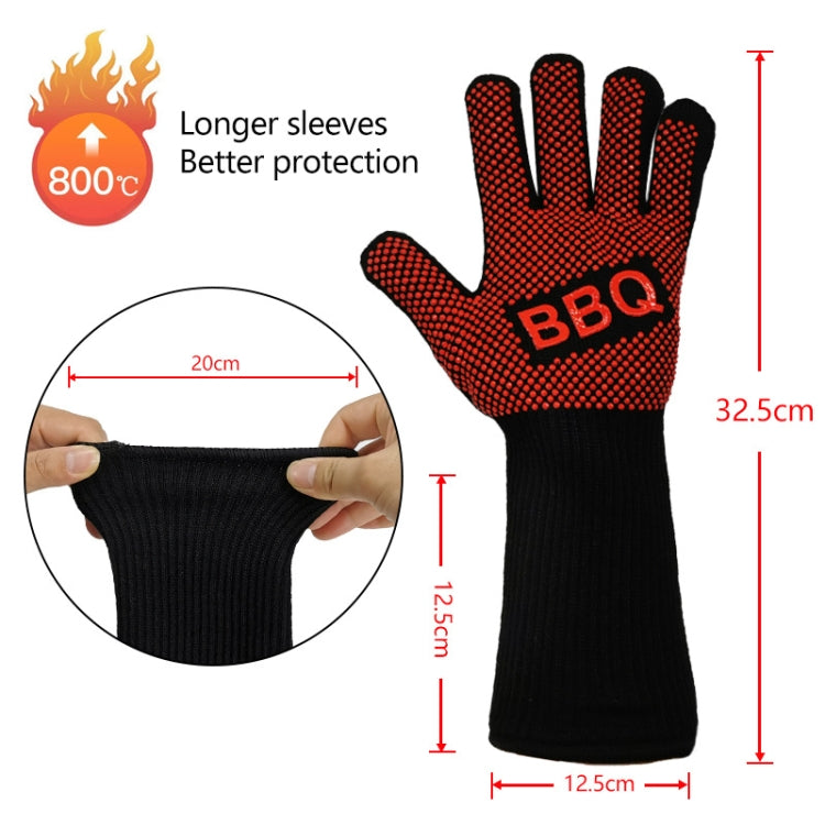 1 Pair High Temperature Resistant Silicone BBQ Gloves  Anti-Scalding Gloves(Fish Bone Red) - Safety Gloves by PMC TechLife | Online Shopping South Africa | PMC TechLife