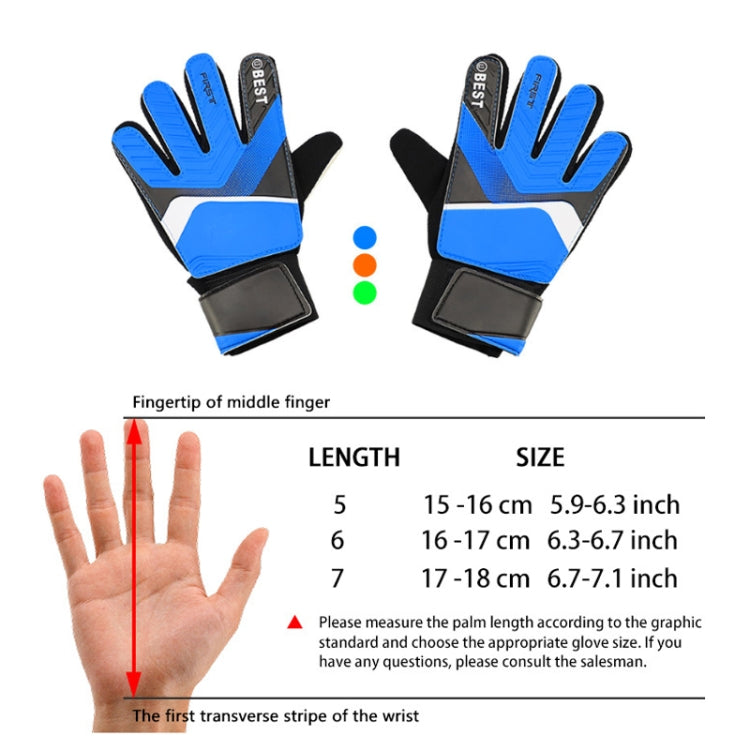 Children Football Goalkeeper Glove Latex Anti-Collision Goalkeeper Gloves, Size: 7(Green) - Safety Gloves by PMC TechLife | Online Shopping South Africa | PMC TechLife | Buy Now Pay Later Mobicred