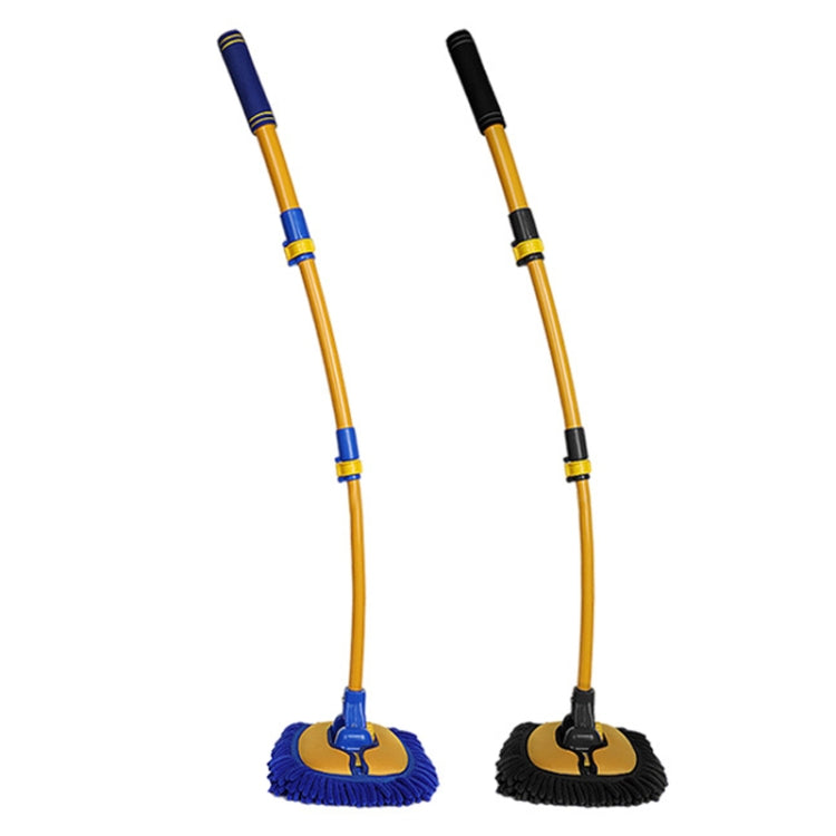Retractable Curved Rod Soft Fur Car Wash Mop(Yellow Blue) - Car washing supplies by PMC TechLife | Online Shopping South Africa | PMC TechLife | Buy Now Pay Later Mobicred