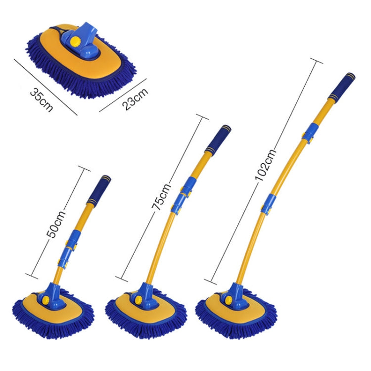 Retractable Curved Rod Soft Fur Car Wash Mop(Yellow Blue) - Car washing supplies by PMC TechLife | Online Shopping South Africa | PMC TechLife | Buy Now Pay Later Mobicred