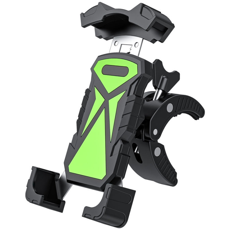 L101+M011 Outdoor Cycling Mechanical Locking Phone Holder(Green) - Holders by PMC TechLife | Online Shopping South Africa | PMC TechLife | Buy Now Pay Later Mobicred