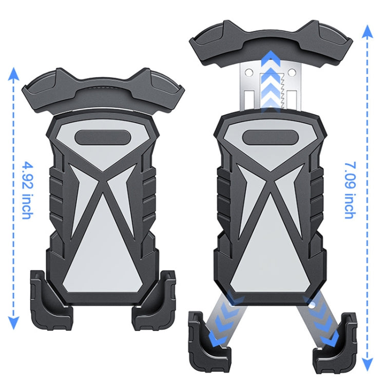 L101+M011 Outdoor Cycling Mechanical Locking Phone Holder(Gray) - Holders by PMC TechLife | Online Shopping South Africa | PMC TechLife | Buy Now Pay Later Mobicred