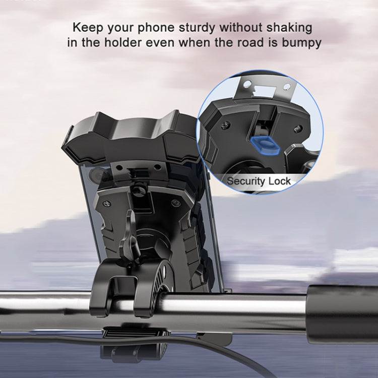 L101+M011 Outdoor Cycling Mechanical Locking Phone Holder(Red) - Holders by PMC TechLife | Online Shopping South Africa | PMC TechLife | Buy Now Pay Later Mobicred