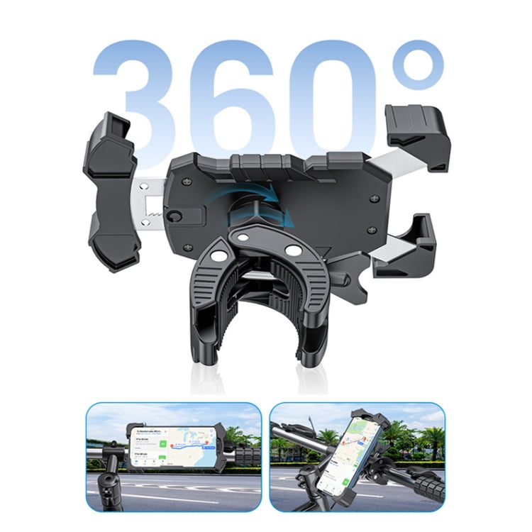 L101+M011 Outdoor Cycling Mechanical Locking Phone Holder(Blue) - Holders by PMC TechLife | Online Shopping South Africa | PMC TechLife | Buy Now Pay Later Mobicred