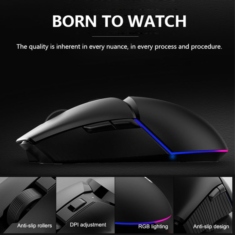 Ajazz I309Pro 1600 DPI 8 Keys Dual Mode Gaming Wireless Bluetooth Mouse(Black) - free shipping - PMC Jewellery - Order now!