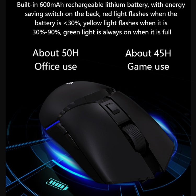 Ajazz I309Pro 1600 DPI 8 Keys Dual Mode Gaming Wireless Bluetooth Mouse(Black) - free shipping - PMC Jewellery - Order now!