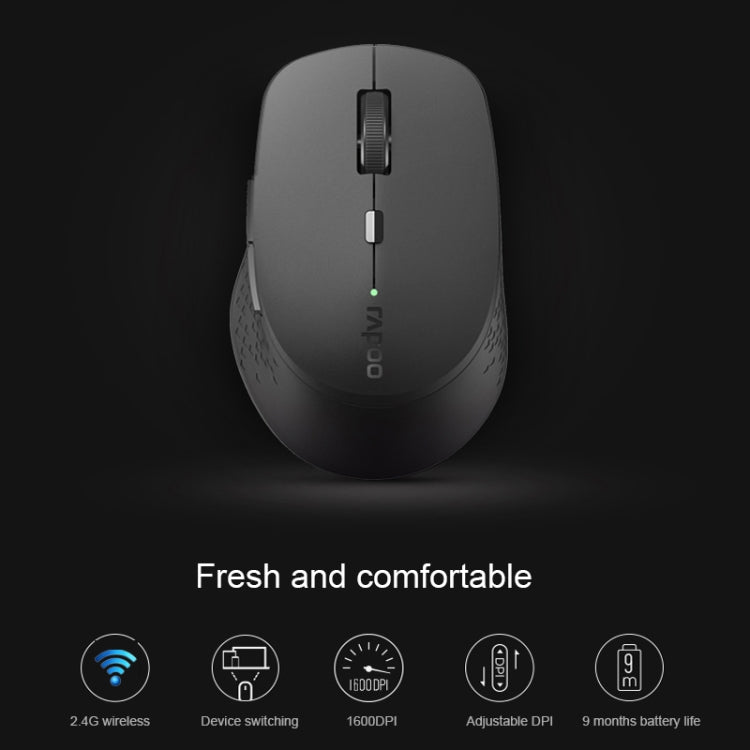 Rapoo M300G 1600DPI 3 Keys Laptop Office Silent Wireless Bluetooth Mouse(Light Gray) - free shipping - PMC Jewellery - Order now!
