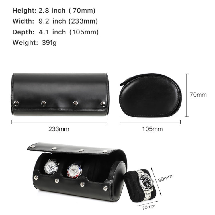 CONTACTS FAMILY Outdoor Convenient Leather Watch Storage Box(Black) - free shipping - PMC TechLife - Order now!