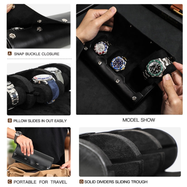 CONTACTS FAMILY Outdoor Convenient Leather Watch Storage Box(Black) - free shipping - PMC TechLife - Order now!