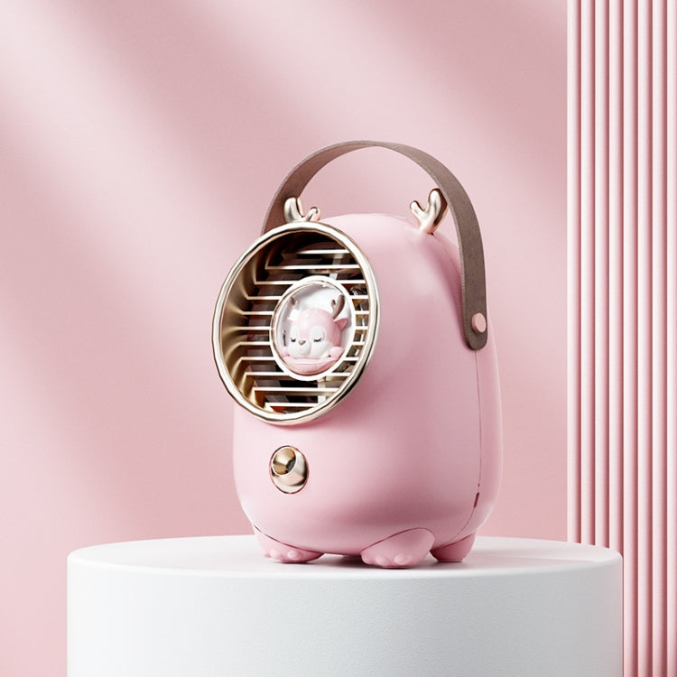 Turbine Water Cold Fan USB Desktop Humidity Spray Small Fan(Elk Pink 2000 mAh) - Electric Fans by PMC TechLife | Online Shopping South Africa | PMC TechLife | Buy Now Pay Later Mobicred
