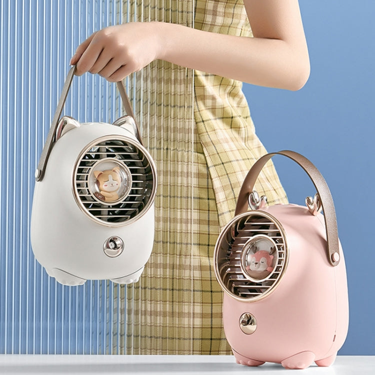 Turbine Water Cold Fan USB Desktop Humidity Spray Small Fan(Elk Pink 2000 mAh) - Electric Fans by PMC TechLife | Online Shopping South Africa | PMC TechLife | Buy Now Pay Later Mobicred