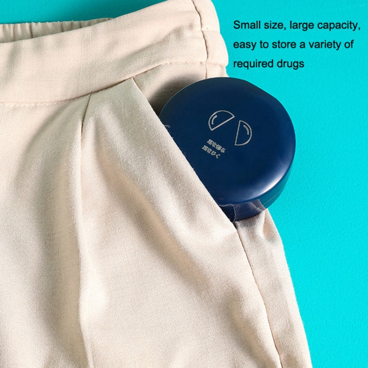 Double-layer Round Eight Grids Portable Medicine Box with Cutter(Blue) - free shipping - PMC TechLife - Order now!