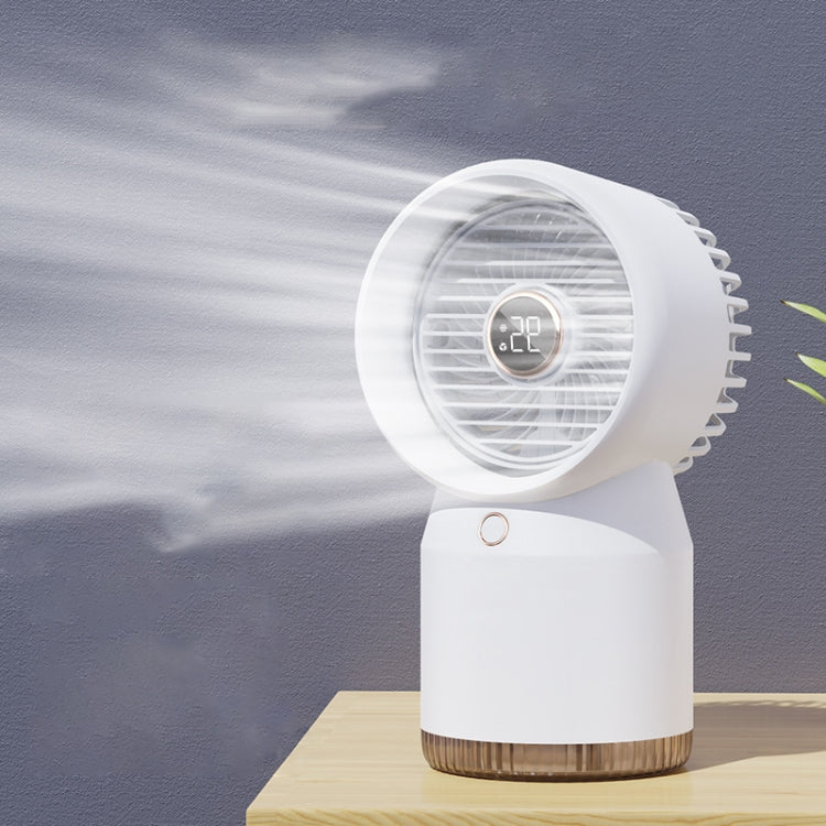 Spray Humidified LED Digital Display Office Home Fan, Style: 3600mAh Rechargeable(White) - Electric Fans by PMC TechLife | Online Shopping South Africa | PMC TechLife | Buy Now Pay Later Mobicred
