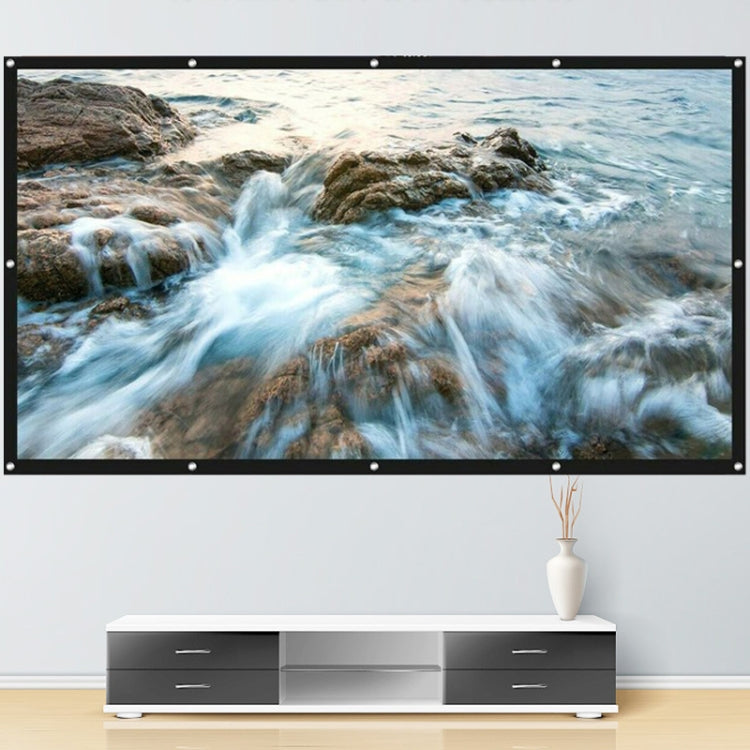 Folding Metal Anti-Light HD Projection Curtain, Size: 92 inch 16:9 199x112cm Punch Black Border - Film Curtains by PMC TechLife | Online Shopping South Africa | PMC TechLife | Buy Now Pay Later Mobicred