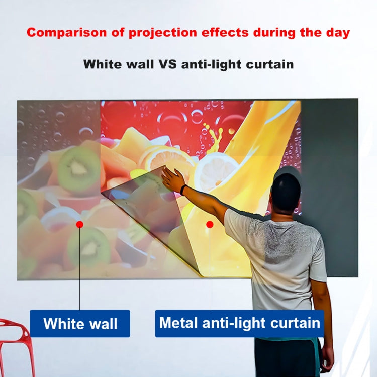 Folding Metal Anti-Light HD Projection Curtain, Size: 92 inch 16:9 199x112cm Punch Black Border - Film Curtains by PMC TechLife | Online Shopping South Africa | PMC TechLife | Buy Now Pay Later Mobicred