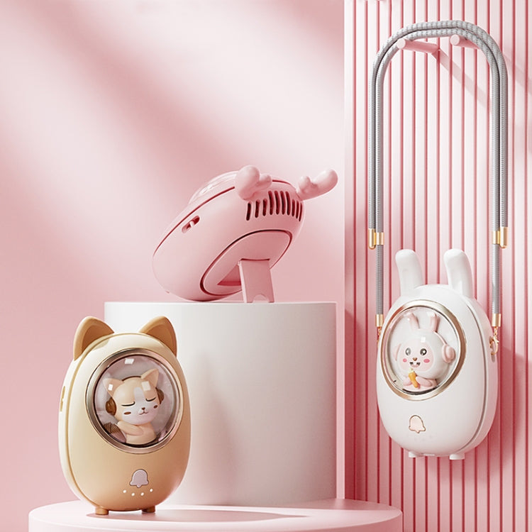 Children Hanging Neck Fan USB Handheld Light Glowing Mini Portable Fan(White) - Electric Fans by PMC TechLife | Online Shopping South Africa | PMC TechLife | Buy Now Pay Later Mobicred