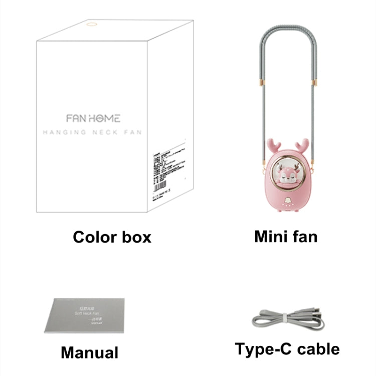 Children Hanging Neck Fan USB Handheld Light Glowing Mini Portable Fan(Pink) - Electric Fans by PMC TechLife | Online Shopping South Africa | PMC TechLife | Buy Now Pay Later Mobicred