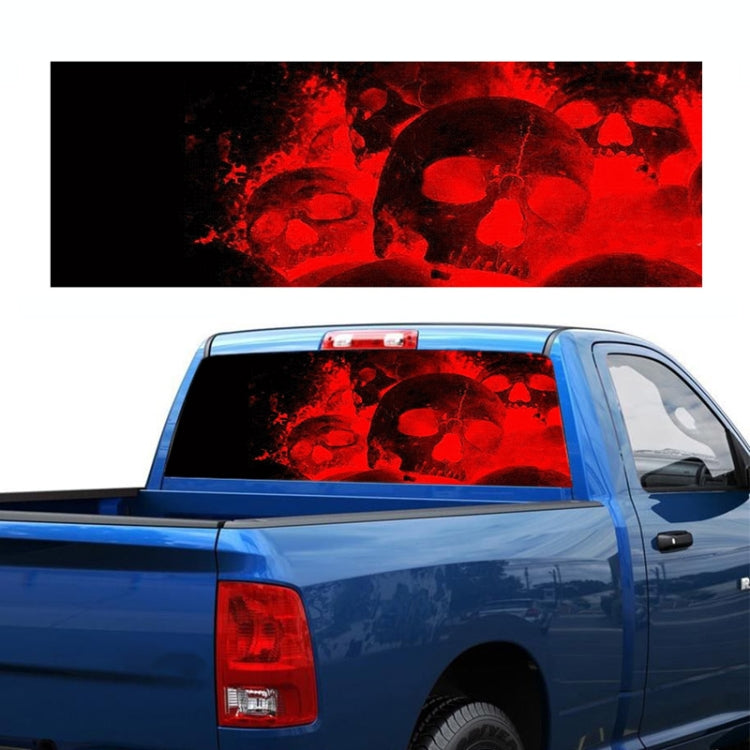 D-954 Flame Skeleton Rear Window Pattern Sticker Truck SUV Behind Wind Glass Stickers(Red) - Decorative Sticker by PMC TechLife | Online Shopping South Africa | PMC TechLife | Buy Now Pay Later Mobicred