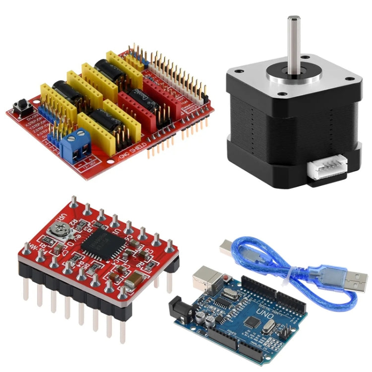 3D Printer Accessories CNC V3 + UNO R3 Improved Version + A4988 Driver + Step Motor Kit - Parts by PMC TechLife | Online Shopping South Africa | PMC TechLife