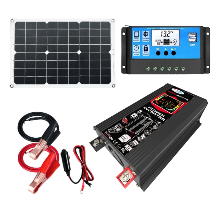 Tang 3 Generations Home Solar Generator Inverter+30A Controller+18W 12V Solar Panel, Specification: Black 12V To 220V - Modified Square Wave by PMC TechLife | Online Shopping South Africa | PMC TechLife | Buy Now Pay Later Mobicred
