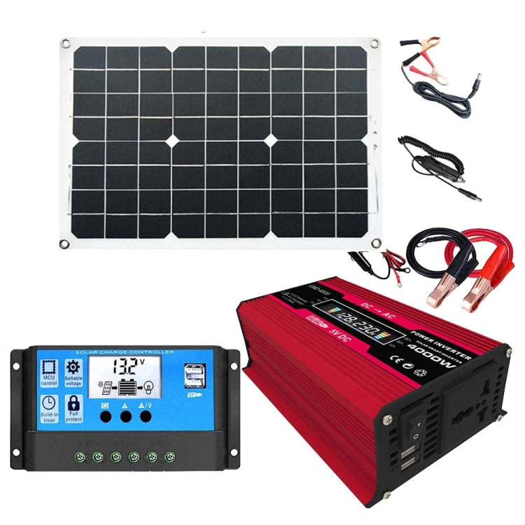 Zhi Zun Solar Power System Inverters+30A Controller+18W 18V Solar Panel, Specification: Red 12V To 220V - Charger by PMC TechLife | Online Shopping South Africa | PMC TechLife | Buy Now Pay Later Mobicred
