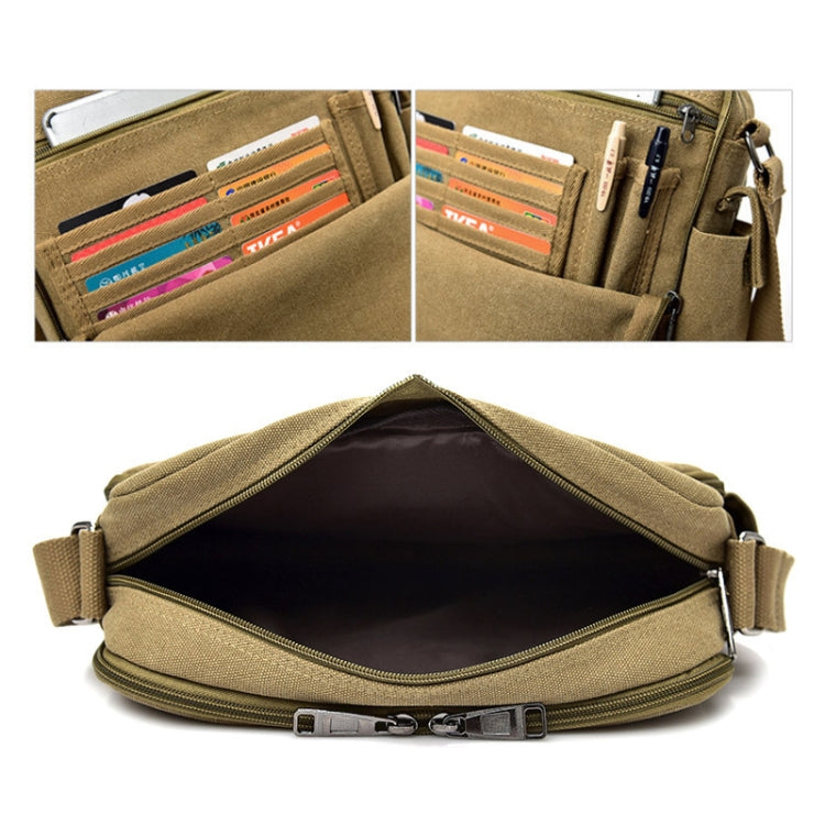 RuYiHuang Men Vintage Canvas Versatile Single-Shoulder Bag(Brown) - Single-shoulder Bags by RuYiHuang | Online Shopping South Africa | PMC TechLife | Buy Now Pay Later Mobicred