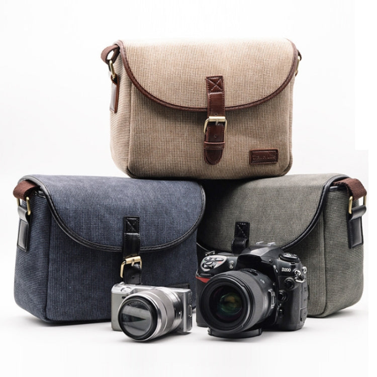 Casual SLR Camera Canvas Crossbody Bag(Gray) - Strap Satchel by PMC TechLife | Online Shopping South Africa | PMC TechLife | Buy Now Pay Later Mobicred