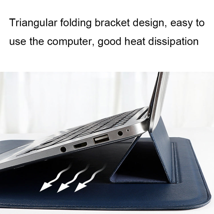 PU08DZ Leather Laptop Liner Bag with Stand Function, Size: 13.3 inches(Cowhide Yellow) - 13.3 inch by PMC TechLife | Online Shopping South Africa | PMC TechLife | Buy Now Pay Later Mobicred