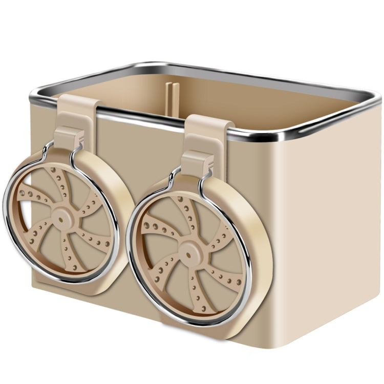 Car Paper Box Hanging Armrest Box Storage Box Cup Holder(Beige Double Cup) - Tissue Boxes by PMC TechLife | Online Shopping South Africa | PMC TechLife