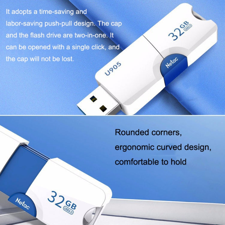 Netac U905 High Speed USB3.0 Retractable Car Music Computer USB Flash Drive, Capacity: 128GB - free shipping - PMC Jewellery - Order now!