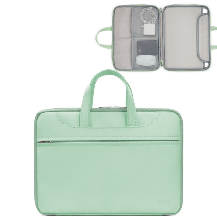Baona BN-Q006 PU Leather Full Opening Laptop Handbag For 13/13.3 inches(Light Green) - free shipping - PMC Jewellery - Order now!