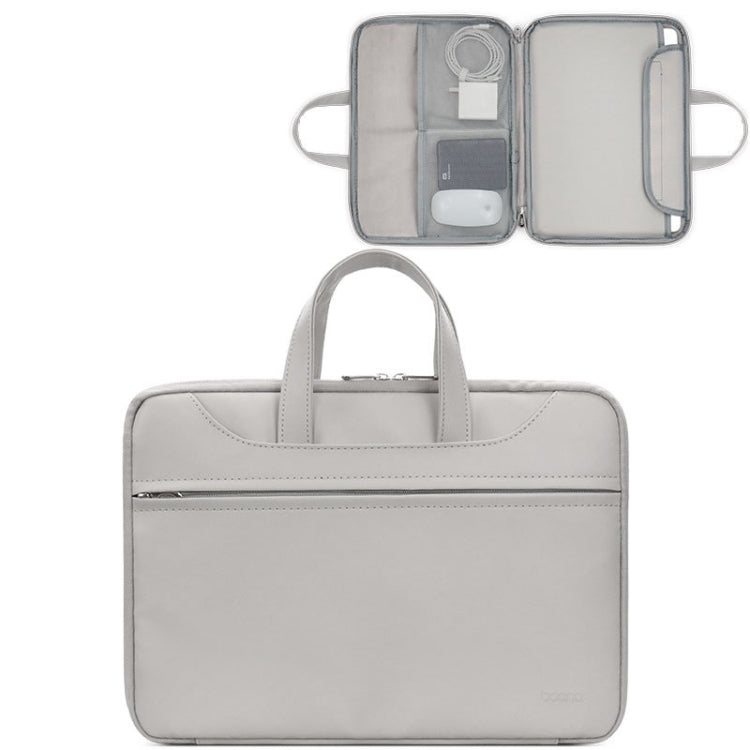Baona BN-Q006 PU Leather Full Opening Laptop Handbag For 14 inches(Grey) - free shipping - PMC Jewellery - Order now!
