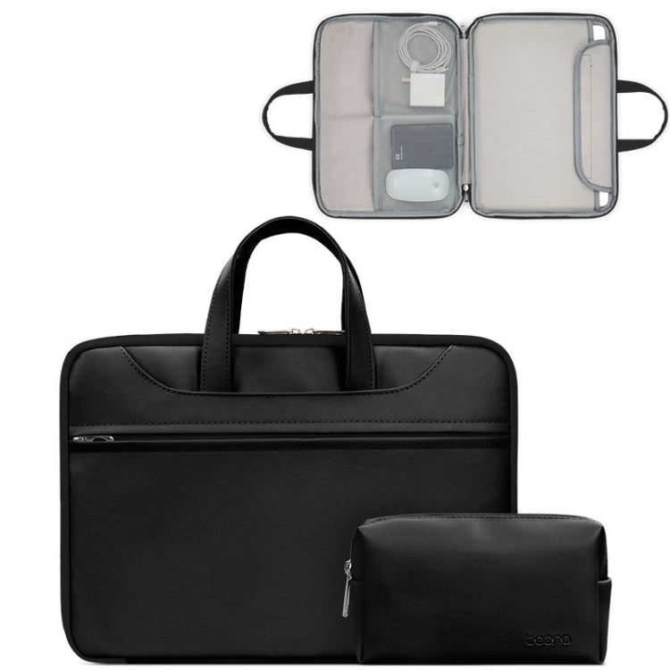 Baona BN-Q006 PU Leather Full Opening Laptop Handbag For 14 inches(Black+Power Bag) - free shipping - PMC Jewellery - Order now!