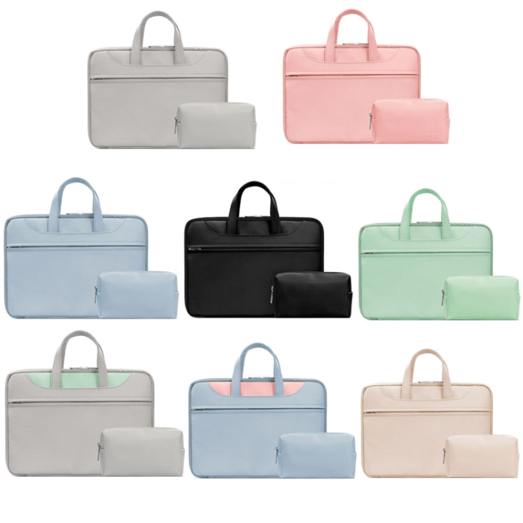 Baona BN-Q006 PU Leather Full Opening Laptop Handbag For 15/15.6/16 inches(Black+Power Bag) - free shipping - PMC Jewellery - Order now!