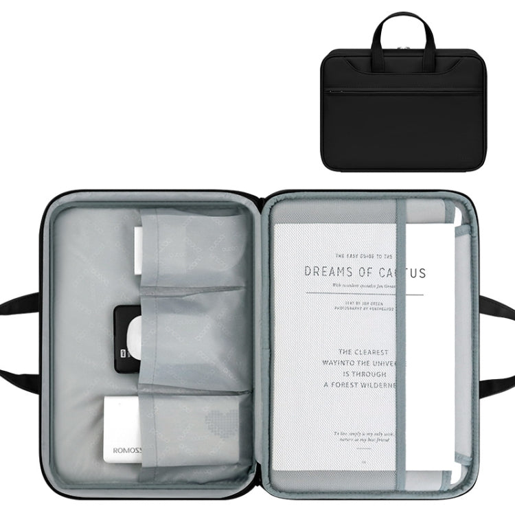 Baona BN-Q006 PU Leather Full Opening Laptop Handbag For 15/15.6/16 inches(Black Thicken) - free shipping - PMC Jewellery - Order now!